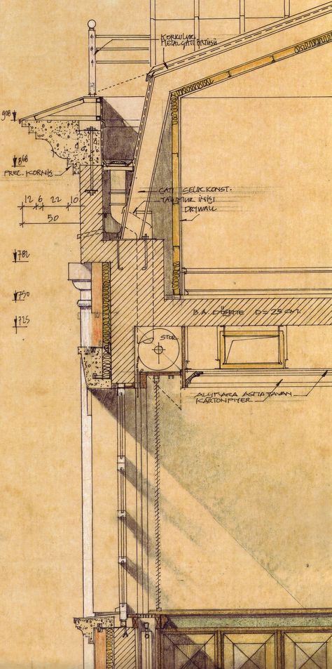 Section Drawing Architecture, Croquis Architecture, Construction Details Architecture, Pencil Drawing Ideas, Storage Clothes, Useful Ideas, Architecture Design Sketch, Attic Storage, Attic Remodel