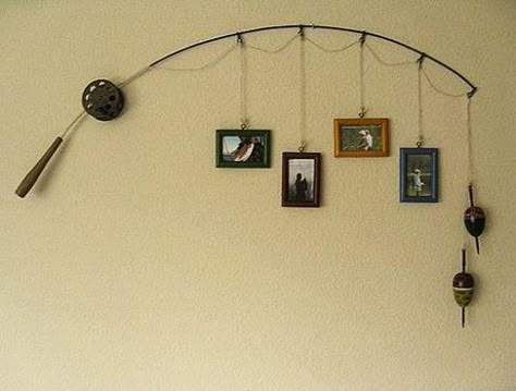 33 Creative Wall Hooks and Racks Bringing Surprising Storage Ideas and Wall Decorations Cave Room, Nautical Room, Fishing Room, Deco Originale, Fishing Decor, Fishing Pole, Cabin Life, Baby Bedding, Boys Room