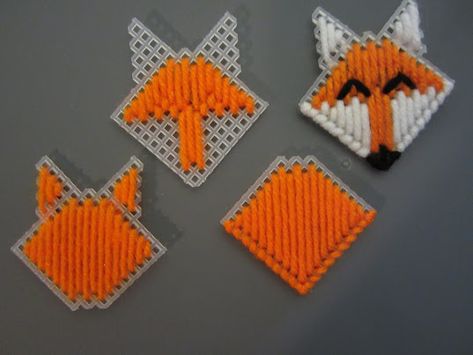 My Plastic Canvas Projects: Fox Kiss Character Plastic Embroidery Canvas, Squeezums Patterns, Squeeze My Cheeks Plastic Canvas Patterns, Squeeze Cheeks, Plastic Canvas Projects, Monster Bookmark, Holiday Cross Stitch Patterns, Embroidery Canvas, Fox Crafts