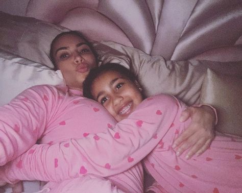 KIM Kardashian shared makeup-free and unfiltered photos as she twinned with her daughter North. The KUWTK star, 41, took a break from the recent drama with ex Kanye West to enjoy some quality time with their eldest daughter, as they matched in pink heart patterned pyjamas. The SKIMS founder swapped her usual glamourous attire for […] Heart Pajamas, Kim Kardashian And North, Kim And North, Kardashian Kids, Kim Kardashian And Kanye, Sofia Richie, Reality Tv Stars, New Boyfriend, Night Suit