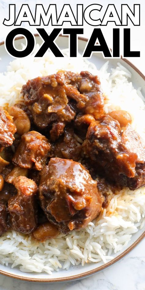 Easy Jamaican Oxtail Recipe - Sims Home Kitchen Crockpot Oxtails, Oxtail Recipes Crockpot, Oxtail Recipes Easy, Oxtails Recipe, Chicken And Shrimp Carbonara, Jamaican Oxtail Stew, Cooking Oxtails, Sims Home, Oxtail Recipe