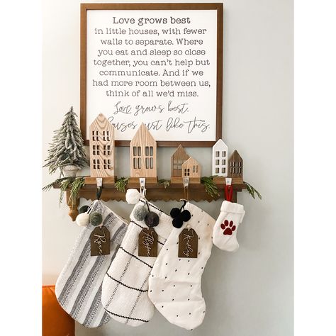 Stocking Placement No Fireplace, Christmas Stockings On Wall, Stockings No Fireplace Ideas, Stockings No Mantle Fireplace, Ways To Hang Stockings With No Fireplace, Stockings Without Fireplace, Hang Christmas Stockings Without Mantle, Stocking Ideas With No Fireplace, Creative Stocking Hanging