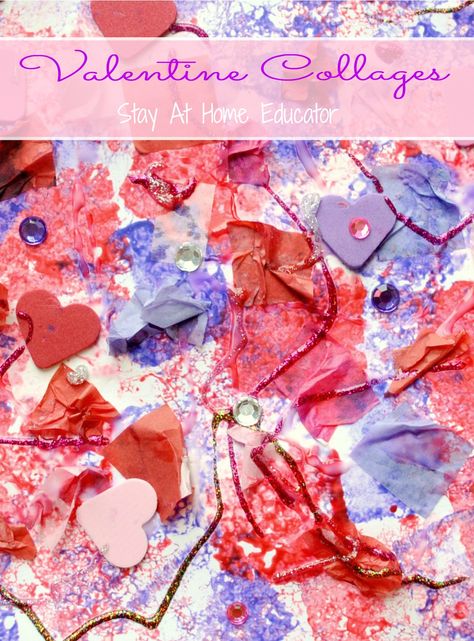 These Valentine collages make a perfect process art activity for preschoolers while developing fine motor skills. They also make great gifts for Grandma and Grandpa! Process Art For Preschoolers, Valentine Collage, Process Art Preschool, Valentine Preschool, Art For Preschoolers, Preschool Valentine, Prewriting Skills, Valentine Art Projects, Art Collages