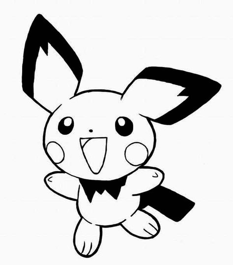 Pichu Is So Excited Coloring Page : Color Luna Kawaii Pikachu, Pichu Pokemon, Pikachu Coloring Page, Cow Coloring Pages, Leaf Coloring Page, Frozen Coloring Pages, Rose Coloring Pages, Panda Coloring Pages, Shark Coloring Pages