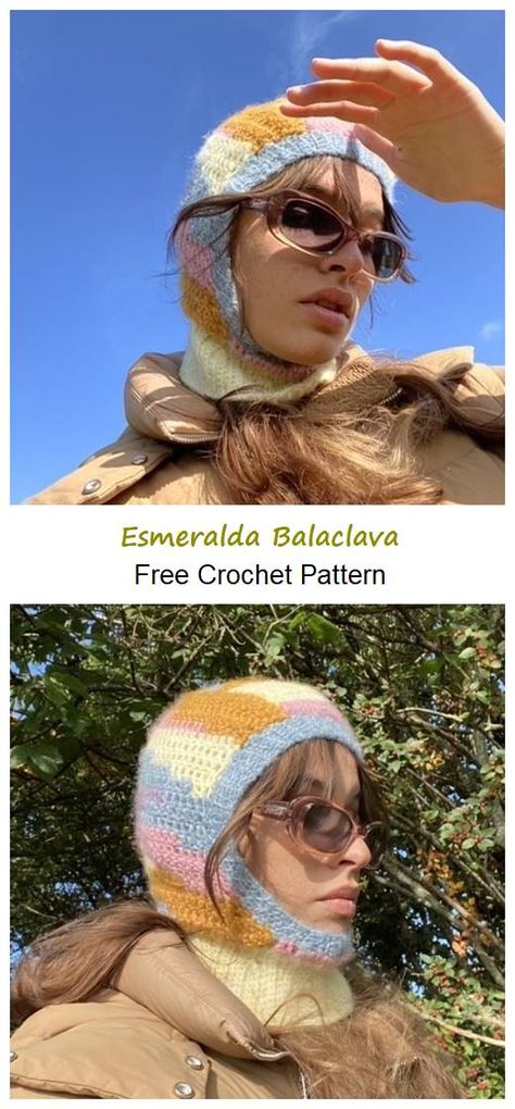 Esmeralda Balaclava Free Crochet Pattern - Your Crafts Chunky Crochet Balaclava Pattern Free, Baclava Hat Pattern Crochet Free, Balaclava Crochet Pattern Free, Crochet Balaclava Pattern Free, Crochet Scarf Pattern Free, Crochet Bucket, Pretty Kitty, Fall Patterns, Scarf Crochet Pattern