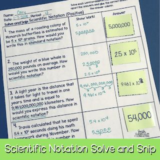 Making Scientific Notation Fun in the Secondary Classroom Scientific Notation Activity, Scientific Notation Activities, Vocabulary Interactive Notebook, Math Tutoring, Scientific Notation, Senior Year Of High School, Math Stem, Secondary Classroom, Math Education