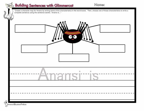 Ideas for the Anansi Tales for Africa : character maps, sentence building, anansi craft, printable Anansi The Spider Activities, Spider Persona, Anansi The Spider, Spider Unit, Trickster Tales, Spider Activities, African Image, Ancient Africa, Word Boxes