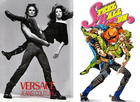 Jojo Artstyle, Marcus Schenkenberg, Vogue Poses, Jojo Pose, Jojo Fashion, Hirohiko Araki, Johnny Joestar, Stephanie Seymour, Ball Run