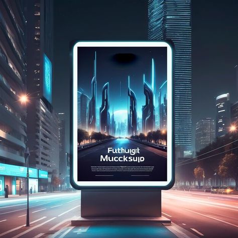 Futuristic Billboard, Digital Billboard, Billboard Mockup, Psd Template Free, Free Psd, Psd Templates, Quality Images, Creative Projects, Mockup