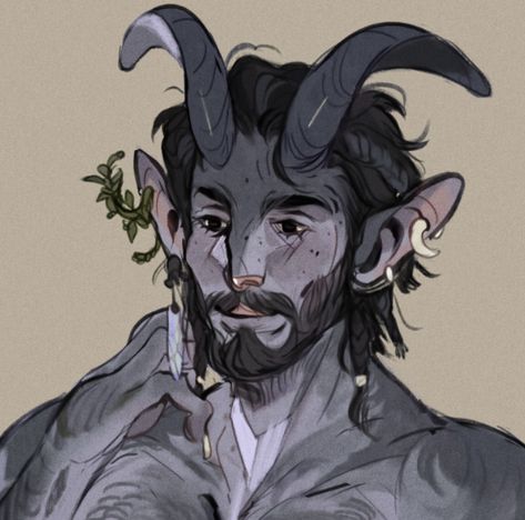 Dragonborn Head Drawing Reference, Fae Warlock, Bat Person Character Design, Warlock Poses, Firbolg Warlock, Warlock Clothes, Dnd Warlock Character Design, Horn Types, Warlock Oc