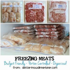 Share it! I have another budget friendly kitchen tip for you all today.  We are talking about freezing meats.  I ALWAYS buy meat on sale.  I cringe if I ever run out & have to buy more at regular price.  I like to spend about $2 or less per pound for most of my meats, … Freezer Hacks, Freezing Meat, Freeze Food, Freezing Food, Freezer Organization, Rooms Design, Frozen Meat, Girls Rooms, Food Saver