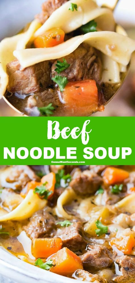 Introducing beef noodle soup: a complex broth teeming with chunks of browned beef and an array of chopped vegetables. A toothsome midweek pick me up! #BeefNoodleSoup #BeefSoup #NoodleSoup #Soup #SoupRecipes #DinnerRecipe #ComfortFood Beef Tips Soup Recipe, Easy Beef Broth Soup Recipes, Soup With Beef Tips, Beef And Noodles Soup, Beef Noodle Soup Instant Pot, Beef Noodle Soup Recipes, Beef And Noodle Soup, Beef Soups, Chopped Vegetables