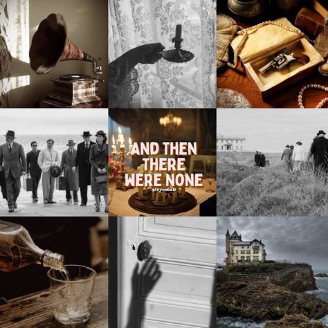 Agatha Christie And Then There Were None, And Then There Were None Aesthetic, Agatha Christie Books Aesthetic, And Then There Were None, Agatha Christie Aesthetic, Books Collage, Mystery Art, And There Were None, Then There Were None