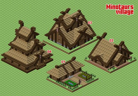 Minotaurs village (WIP) by spasquini on DeviantArt Poppy Cottage, Village Minecraft, Villa Minecraft, Houses Blueprints, Construction Minecraft, Minecraft Japanese, Minecraft Building Guide, Minecraft Village, Minecraft Houses Blueprints