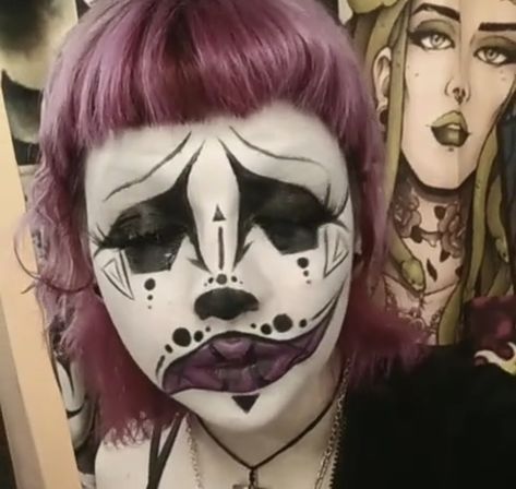 Pink Corpse Paint, Juggalo Makeup, Experimental Makeup, Haunted House Makeup, Corpse Paint, Punk Makeup, Makeup Drawing, Alt Makeup, Kawaii Makeup