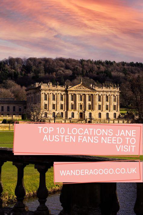 If you're a fan of the Pride and Prejudice film, or a die-hard Jane Austen nerd, here are the places you need to visit. From Pemberley to Lyme, to Jane Austen's own countryside home. Pride And Prejudice Travel, Jane Austen London, Pride And Prejudice Locations, Pemberley Pride And Prejudice, Jane Austen House, Jane Austen Museum, Uk Vacation, Hello London, Austin Travel