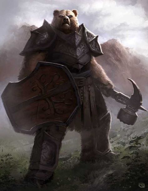 I like Ursines - Imgur Bear People, Bear Warrior, Viking Bear, Fantasy Races, Dungeons And Dragons Characters, Fantasy Monster, Mythical Creatures Art, Bear Art, Fantasy Warrior