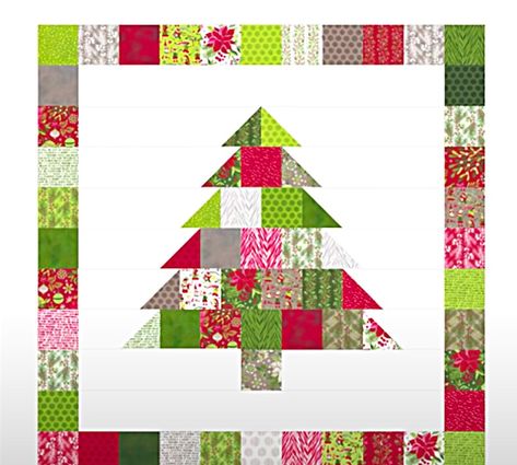 Christmas Tree Quilted Wall Hanging, Christmas Tree Ideas Simple, Christmas Tree Quilt Pattern, Quilted Wall Hangings Patterns, Tree Quilt Block, Tree Quilt Pattern, Christmas Quilting Projects, Christmas Quilt Blocks, Christmas Tree Quilt