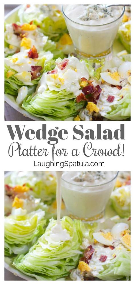 Wedge Salad Platter for a Crowd Unique Salad, Salads For A Crowd, Wedge Salad, Salad Pasta, Cooking For A Crowd, Salad Bar, Food For A Crowd, Healthy Salads, Summer Salads