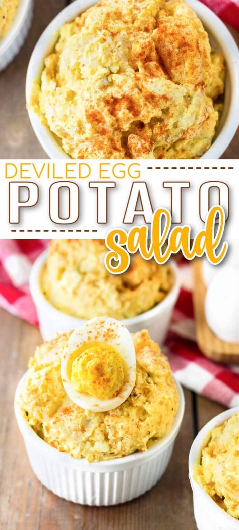 Egg Potato Salad, Deviled Egg Potato Salad, Deviled Egg Salad, Egg Potato, Best Potato Salad Recipe, Soups Recipes, Best Deviled Eggs, Deviled Eggs Easy, Easy Potato Salad