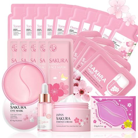 Skincare Set for Teenage Girls, Japan-Sakura Skin Care Products Set, Skin Care Sets & Kits Sakura Skincare, Skincare Kits, Toner Face, Good Skin Care, Mask Skin, Teen Skincare, Birthday Things, Japan Sakura, Girl Gift Set