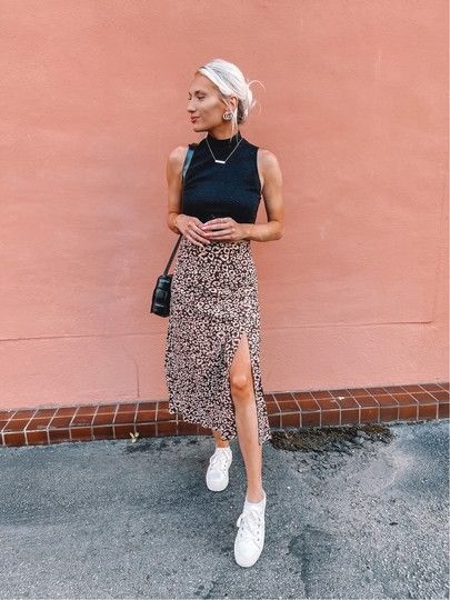 Printed Midi Skirt Outfit, Printed Maxi Skirt Outfit, Animal Print Skirt Outfit, Midi Dress Outfit Summer, Leopard Print Skirt Outfit, Midi Skirt Outfits Summer, Leopard Skirt Outfit, Brunch Outfit Ideas, Printed Skirt Outfit