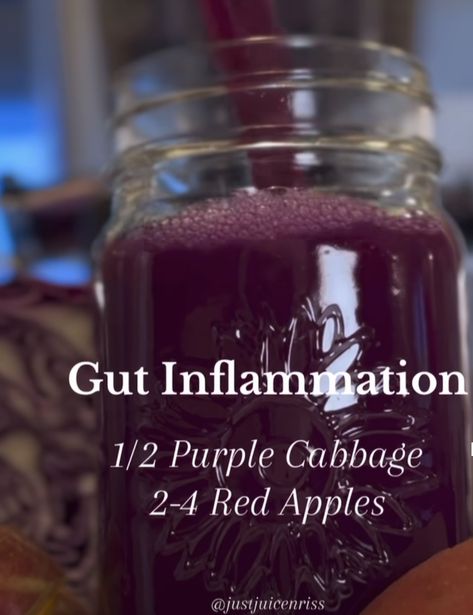 Recipes With Red Cabbage, Cabbage Juice Recipe, Red Cabbage Juice, Cabbage Juice, Healthy Juicer Recipes, Healthy Juice Drinks, Anti Inflammation Recipes, Fruit Smoothie Recipes Healthy, Juice Smoothies Recipes