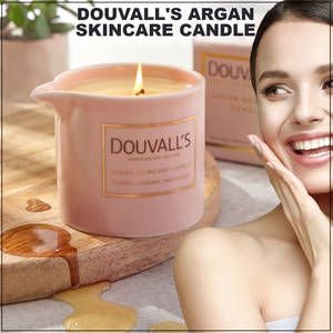 DOUVALL's Argan Skincare Candle 6.3 fl Oz | Shop LC Massage Candle, Sweet Orange Essential Oil, Calming Scents, Luxury Candles, Body Treatments, Natural Essential Oils, Argan Oil, Cocoa Butter, Candle Making