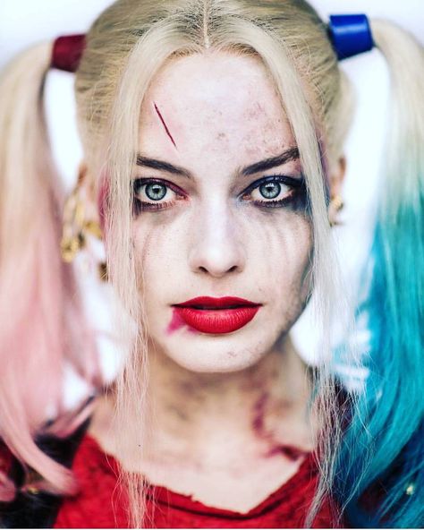 Harley Quinn Margot Robbie #makeup #women red lipstick #blonde #720P #wallpaper #hdwallpaper #desktop Harlie Queen, Harley Quinn Make-up, Haley Queen, Harley Quinn Kunst, Margaret Robbie, Arley Queen, Harley Quinzel, Film Wallpaper, Harley Quinn Makeup