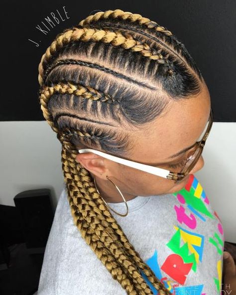 Blonde Cornrows For Black Hair Cornrows And Twists, Blonde Cornrows, Long Cornrows, Hair Braiding Salon, Types Of Braids, Feed In Braid, Cool Braid Hairstyles, Girls Braids, Cornrow Hairstyles