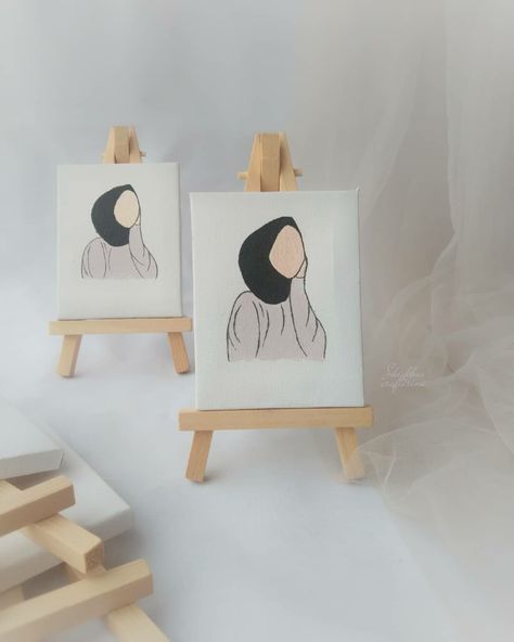 Art On Mini Canvas, Buddhism Wallpaper, Islamic Art Canvas, Canvas Drawing, Doodles Drawings, Simple Canvas Paintings, Crafts Room, Modesty Fashion, Cute Canvas