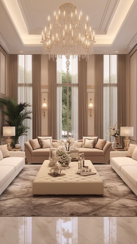 A symphony of sophistication and cultural heritage, a luxury modern Arabic majlis seating interior design pays homage to the traditions of the Arab world while embracing modern sensibilities. Modern Royal House Interior, Arab House Design, Majlis Design Arabic Modern, Dubai House Design, Arab Bedroom, Heritage Interior Design, Heritage Living Room, Neo Classical Interior Design, Arabic House Design