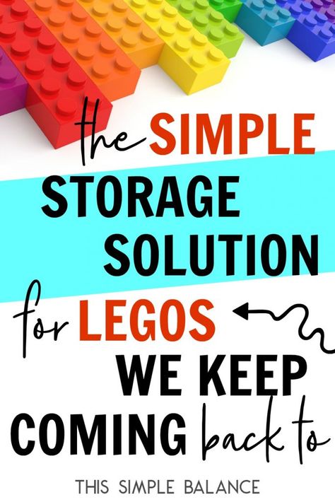 Lego Storage Organization: Looking for a cheap and simple solution? Every time I think of trying something else, we come back to this simple storage solution. Simple Lego Storage, Lego Storage Ideas Ikea, Ikea Lego Storage, Lego Storage Ideas Organizers, Diy Lego Storage, Organizing Legos, Best Toy Storage, Kid Storage, Play Nook