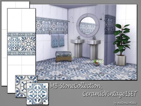 Sims 4 Cc Bathroom Tiles, Sims4 Build, Cc Wallpaper, Cement Furniture, Mod Wall, Sims 4 Kitchen, Tile Counters, Sims 4 House Plans, Purple Kitchen