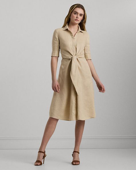 Tie-Front Linen Shirtdress Linen Shirtdress, Sweatpants And Sweater, Linen Shirt Dress, Rugby Shirt, Shirtdress, Luxury Accessories, Vest Dress, Sport Coat, Linen Shirt