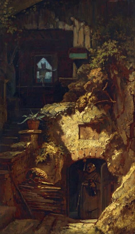 Einsiedler und Teufel, um 1870, Paper Mache Face, Carl Spitzweg, Oil Painting Frames, Moonlight Painting, Painting Subjects, Picture Hanging, Aluminum Prints, Painted Paper, Old Art