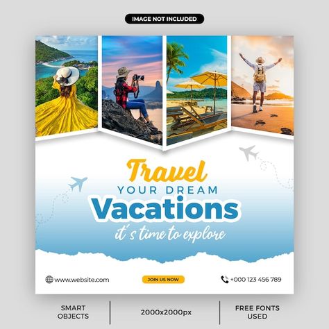 Travel Emailer Design, Traveling Post Ideas, Hotel Poster Design Ideas, Tourism Social Media Design, Tourism Design Ideas, Location Instagram Post, Travel Template Instagram, Travel Poster Design Graphics, Travel Post Design