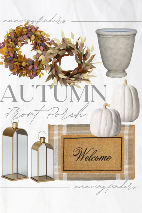 Front Porch Fall Decor Pumpkin Target, Front Porch Fall Decor Ideas, Fall Decor Front Door, Minimalist Fall Decor, Porch Fall Decor, Welcome Autumn, Marble Home, Autumn Ideas, Fall Front Porch Decor