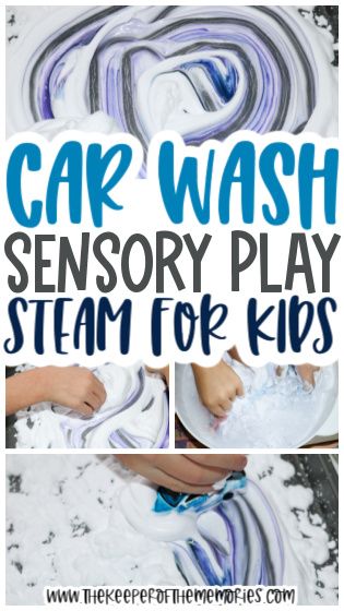 collage of car wash sensory activity images with text: Car Wash Sensory Play STEAM for Kids Preschool Steam, Transportation Preschool Activities, Summer Themes, Transportation Activities, Car Activities, Preschool Art Projects, Transportation Crafts, Transportation Preschool, Transportation Theme