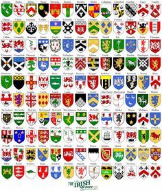 Family Coat of Arms Irish Family Crests, Coat Of Arms Symbols, Clan Symbols, Heraldry Symbols, Shield Shapes, Arms Drawing, Family Crest Symbols, Coat Of Arms Design, Irish Genealogy