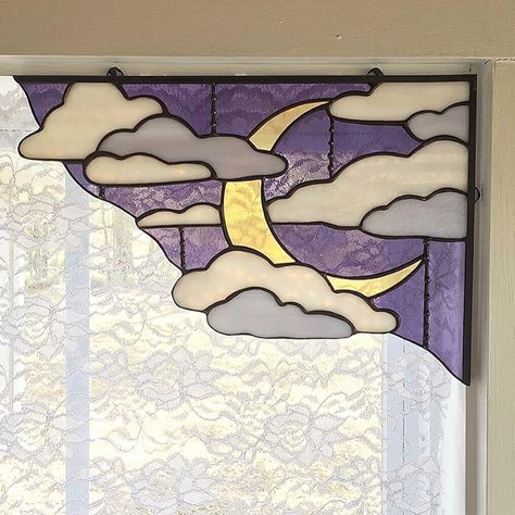 Stained Glass Small, زجاج ملون, Stained Glass Diy, Stained Glass Crafts, Stained Glass Designs, Stained Glass Projects, Stained Glass Window, The Night Sky, Stained Glass Patterns