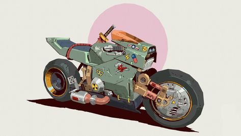 ArtStation - Cyberpunk bike Cyberpunk Bike, Motorbike Illustration, Desain Buklet, Futuristic Motorcycle, Cool Car Drawings, Concept Motorcycles, Retro Bike, New Retro Wave, Arte Robot