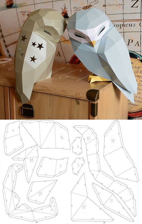 Diy Papercraft Pdf Template For Creating 3d Dragon On A Rock From Paper 299 in 2022 | 3d paper crafts, Paper crafts origami, Paper owls Paper Crafts Animals, Templat Kotak, Owl Paper, Vika Papper, Owl Sculpture, Paper Owls, Folding Origami, Kartu Valentine, Instruções Origami