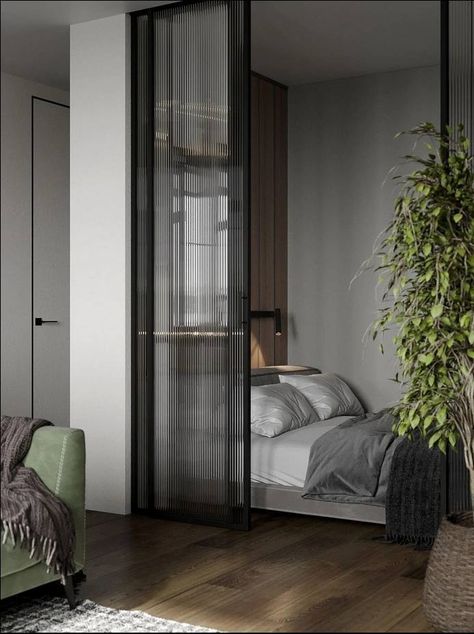 Wall Partitions, Room Partition Wall, Magic Room, Studio Apartment Living, Studio Apartment Divider, Condo Interior, Modern Magic, Hotel Room Design, Small Apartment Design