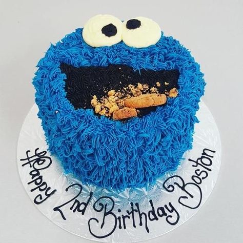 Cookie Monster Birthday Cake, Cookie Monster Smash Cake, Cookie Monster Cakes, Monster Smash Cakes, Monster Birthday Cakes, Monster Cakes, Cookie Monster Birthday Party, Cookie Monster Cake, Cookie Monster Birthday