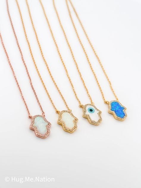 18K Gold Plated Genuine 925 Sterling Silver Opal Hamsa Necklace SPECEFICATIONS ------------------------- - Metal Stamp: 925 Sterling Silver - Chain Type: Link Chain - Pendant Size: 1.2*1.55cm - Charm Size (Hamsa Hand): 0.9*1.2cm - Necklace Length: Max to 18 inches      (40-45cm) - Pendant Size: 1.2*1.55cm  - Grade AAA Cubic Zirconia - Color: Blue Opal Hamsa Hand Pendant, Opal Hamsa Necklace, Hamsa Necklace, Synthetic Opal, Hand Of Fatima, 925 Sterling Silver Chain, Hamsa Hand, Opal Necklace, Chain Pendant