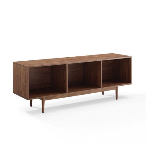 Crosley Furniture Liam Walnut 60 Inch Storage Console Cabinet Cf1115 Wa | Bellacor Vinyl Player Stand, Storage Console, Metal Console Table, Console Cabinet, Vinyl Record Storage, Vinyl Storage, Record Storage, Furniture Outlet Stores, Indoor Furniture