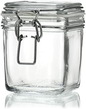 Amazon.com: Italian LeCarre Square Hermetic glass lid food storage jars - 12 per case 350 ML (12 ounce): Home & Kitchen Square Glass Jars, Square Jars, Refrigerator Organization, Glass Jars With Lids, Food Container, Storage Jars, Glass Jars, Food Storage, Home Kitchen