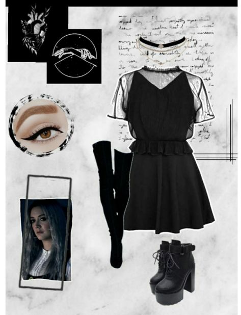 #AHS #AmericanHorrorStory #aesthetic #Black #Cult #Winter #Anderson #WinterAnderson #look #shoplook #dress #7 Winter Anderson Aesthetic, Winter Anderson Outfit Ahs, Ahs Outfits, Winter Anderson, Anderson Aesthetic, Ahs Cult, Outfits Primavera, Fun Outfits, Outfit Primavera