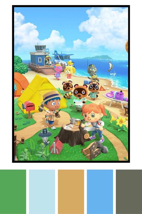 Color palette inspired by the game Anima Crossing New Horizons Animal Crossing Color Palette, Color Tips, Graphic Design Infographic, Color Palette Challenge, Design Infographic, 6th Birthday, Color Pallets, A Color, Design Project